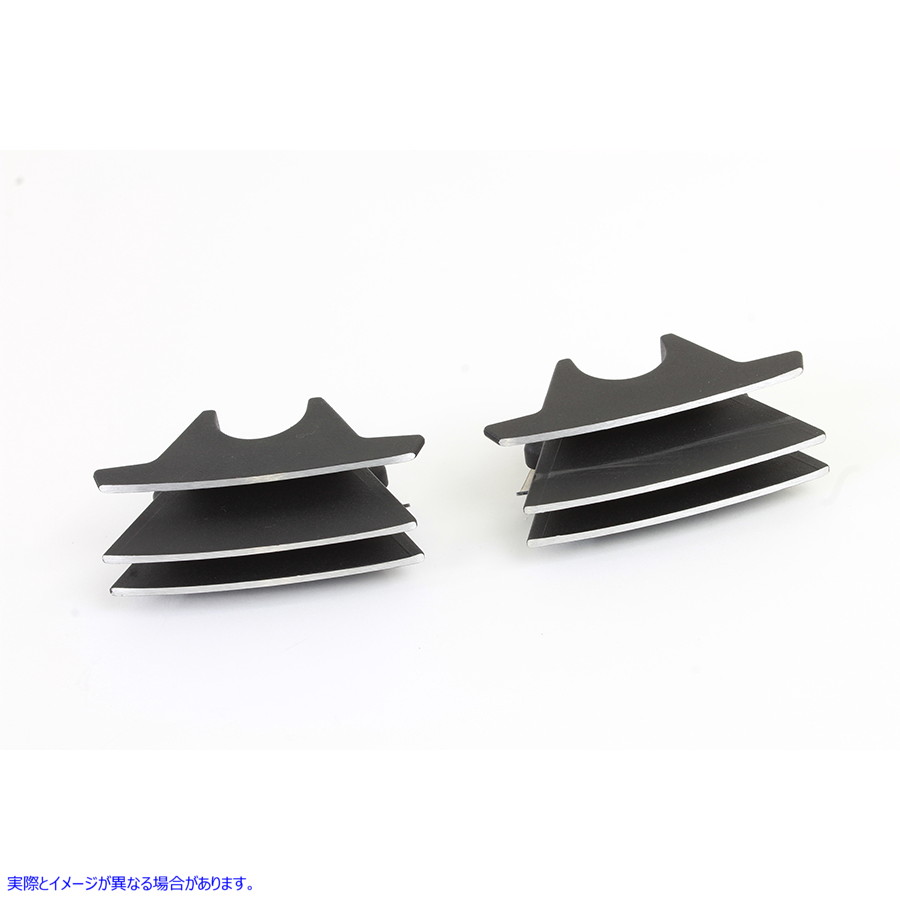 42-1160 M8 フィン付きスパーク プラグ カバー セット ブラック 取寄せ Vツイン M8 Finned Spark Plug Cover Set Black (検索用