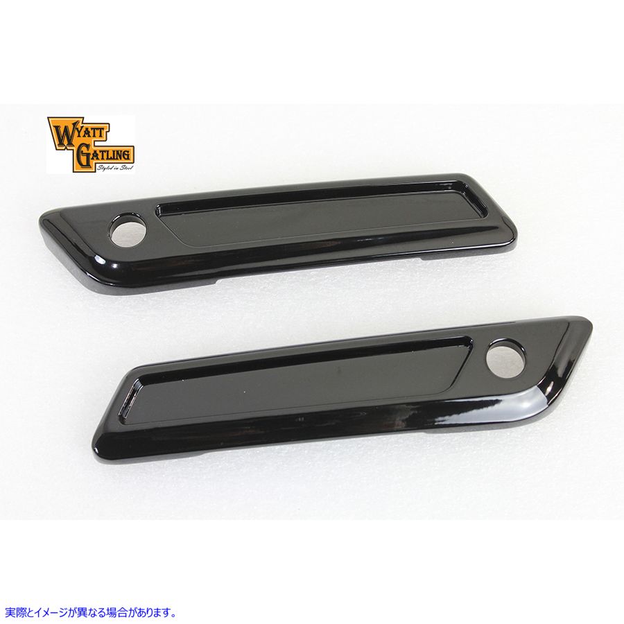 42-1165 ワイアット ガトリング サドルバッグ フェイス プレート セット ダイキャストメタル 取寄せ Vツイン Wyatt Gatling Sadd