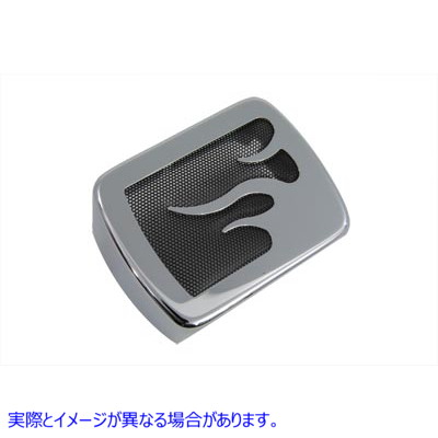 42-1529 フレームアクセント付きクロームコイルカバー 取寄せ Vツイン Chrome Coil Cover with Flame Accent (検索用／