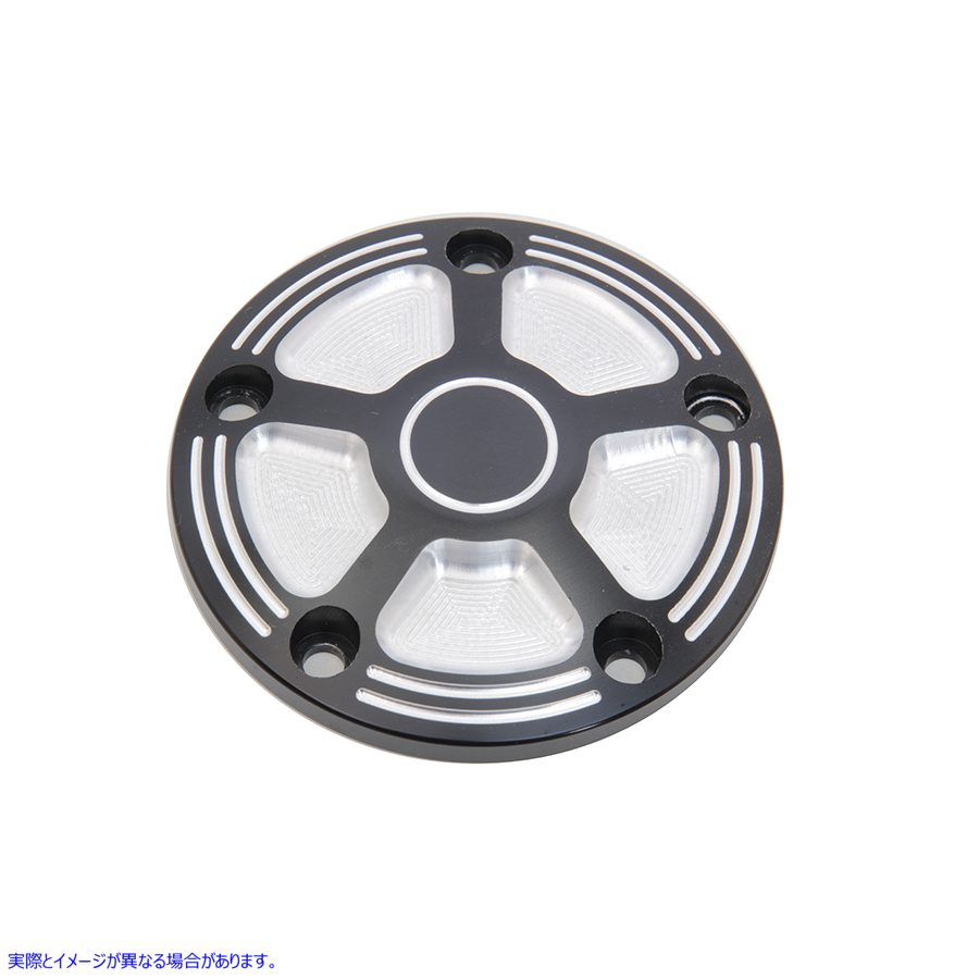 42-1546 ブラックコントラスト5穴ポイントカバー 取寄せ Vツイン Black Contrast 5-Hole Point Cover (検索用／