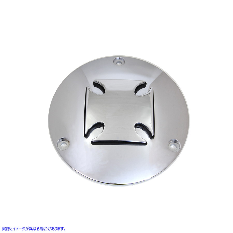 42-6070 アイアンクロスレイズドプライマリーダービーカバー クロームビレット 取寄せ Vツイン Iron Cross Raised Primary Derby