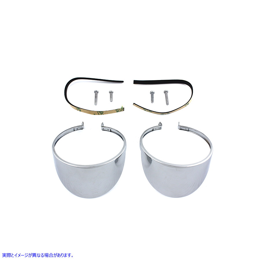 42-9942 クロームターンシグナルランプバイザー 取寄せ Vツイン Chrome Turn Signal Lamp Visor (検索用／67799-95T
