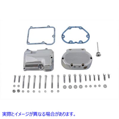43-0791 トランスミッションサイドカバー＆トップカバーセット クローム 取寄せ Vツイン Transmission Side Cover and Top Cover