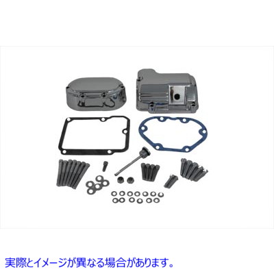 43-0792 トランスミッションサイドカバー＆トップカバーセット クローム 取寄せ Vツイン Transmission Side Cover and Top Cover