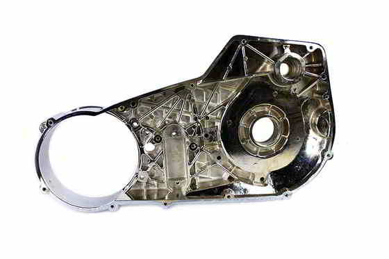 43-0910 工場サンプルのインナープライマリーカバークローム 取寄せ Vツイン Factory Sample Inner Primary Cover Chrome (検索