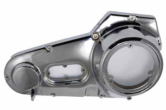 43-0966 工場サンプルクロームアウタープライマリーカバー 取寄せ Vツイン Factory Sample Chrome Outer Primary Cover (検索用