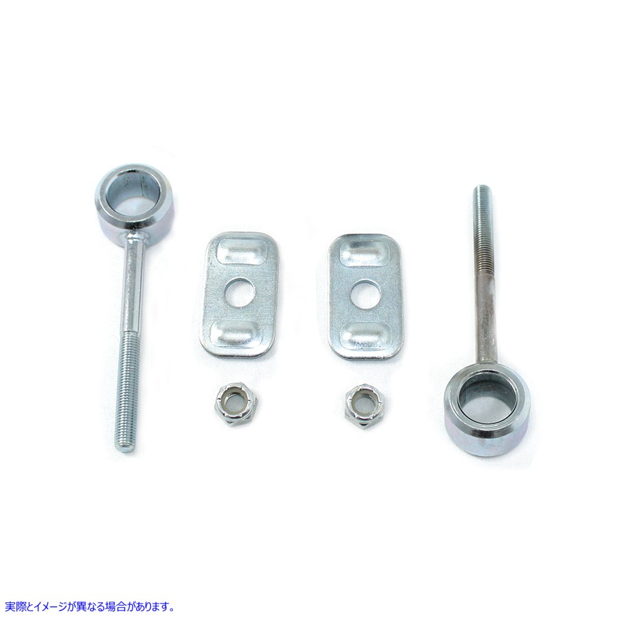 44-0399 亜鉛製リアアクスルアジャスターセット 取寄せ Vツイン Zinc Rear Axle Adjuster Set (検索用／41573-84 41112-79