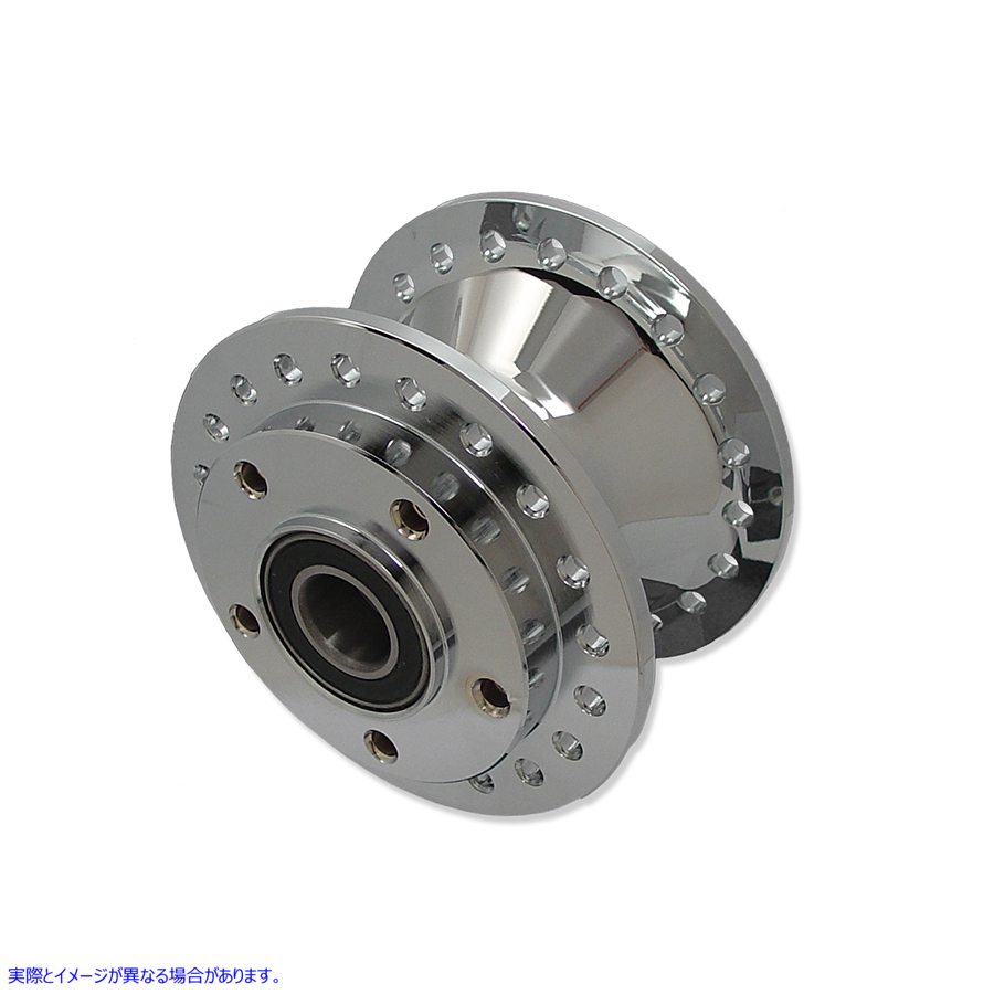 45-0342 クロームフロントホイールハブ1インチベアリング 取寄せ Vツイン Chrome Front Wheel Hub 1 inch Bearings (検索用／438