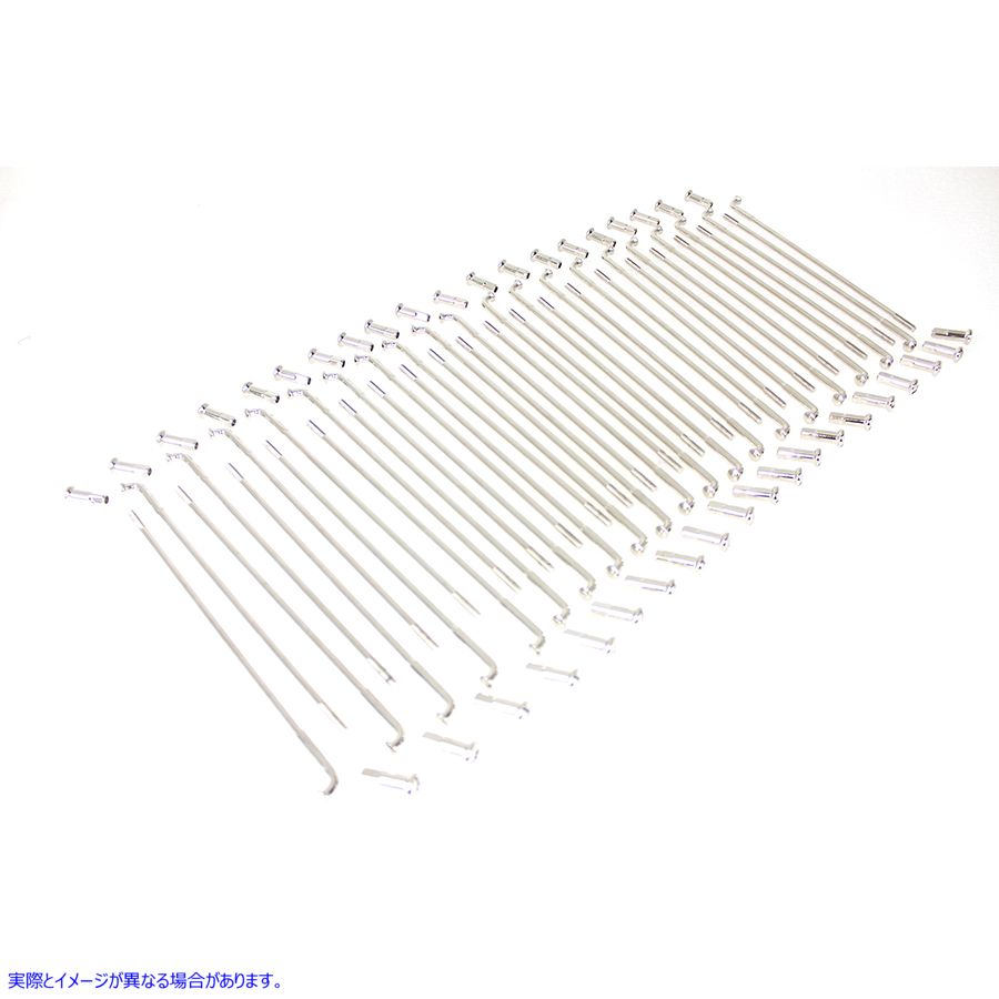 45-0763 ニッケルメッキ18インチスポークセット 取寄せ Vツイン Nickel Plated 18 inch Spoke Set (検索用／