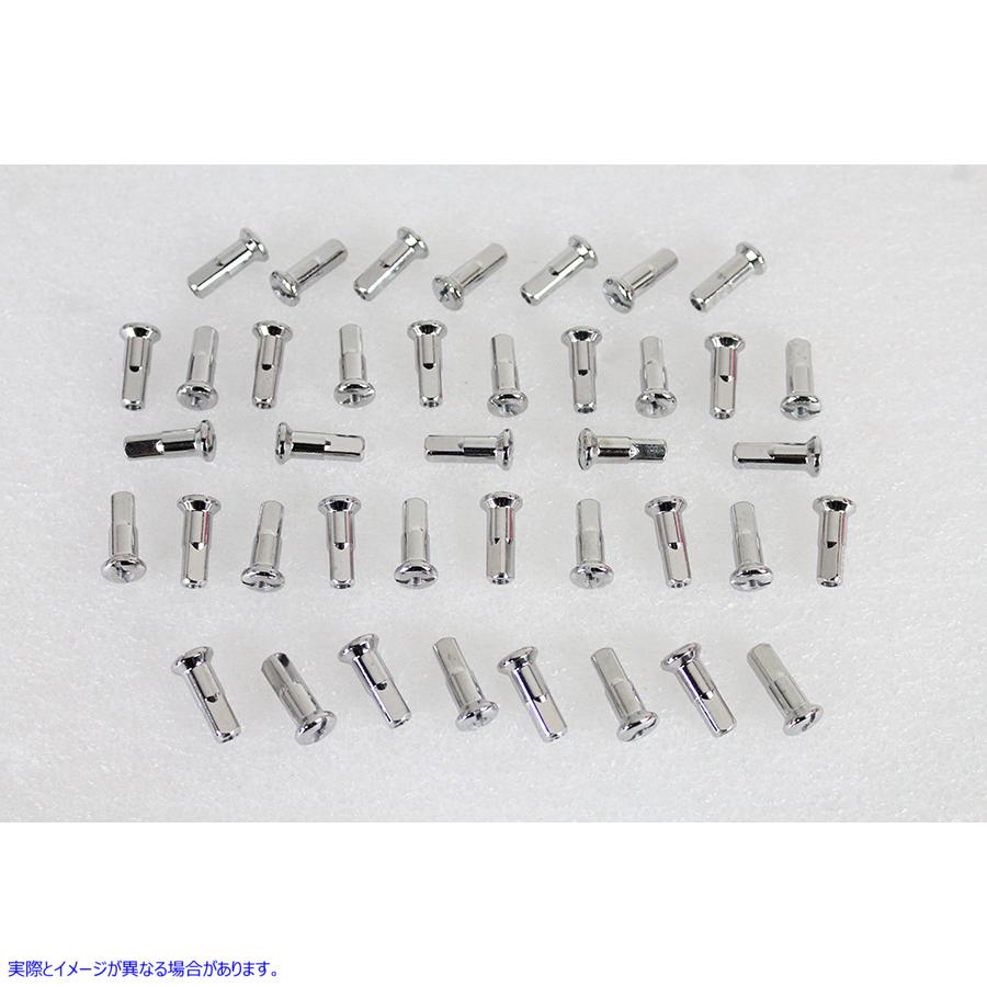 45-0927 スポーク 40 ピースステンレススチールニップルセット 取寄せ Vツイン Spoke 40 Piece Stainless Steel Nipple Set (検