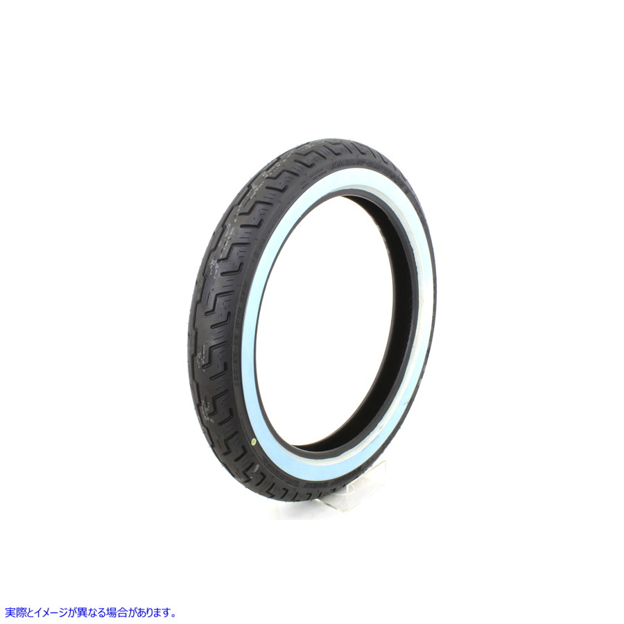 46-0462 ダンロップ D401 100/90H X 19 インチ フロントワイド ホワイトウォール タイヤ 取寄せ Vツイン Dunlop D401 100/90H X