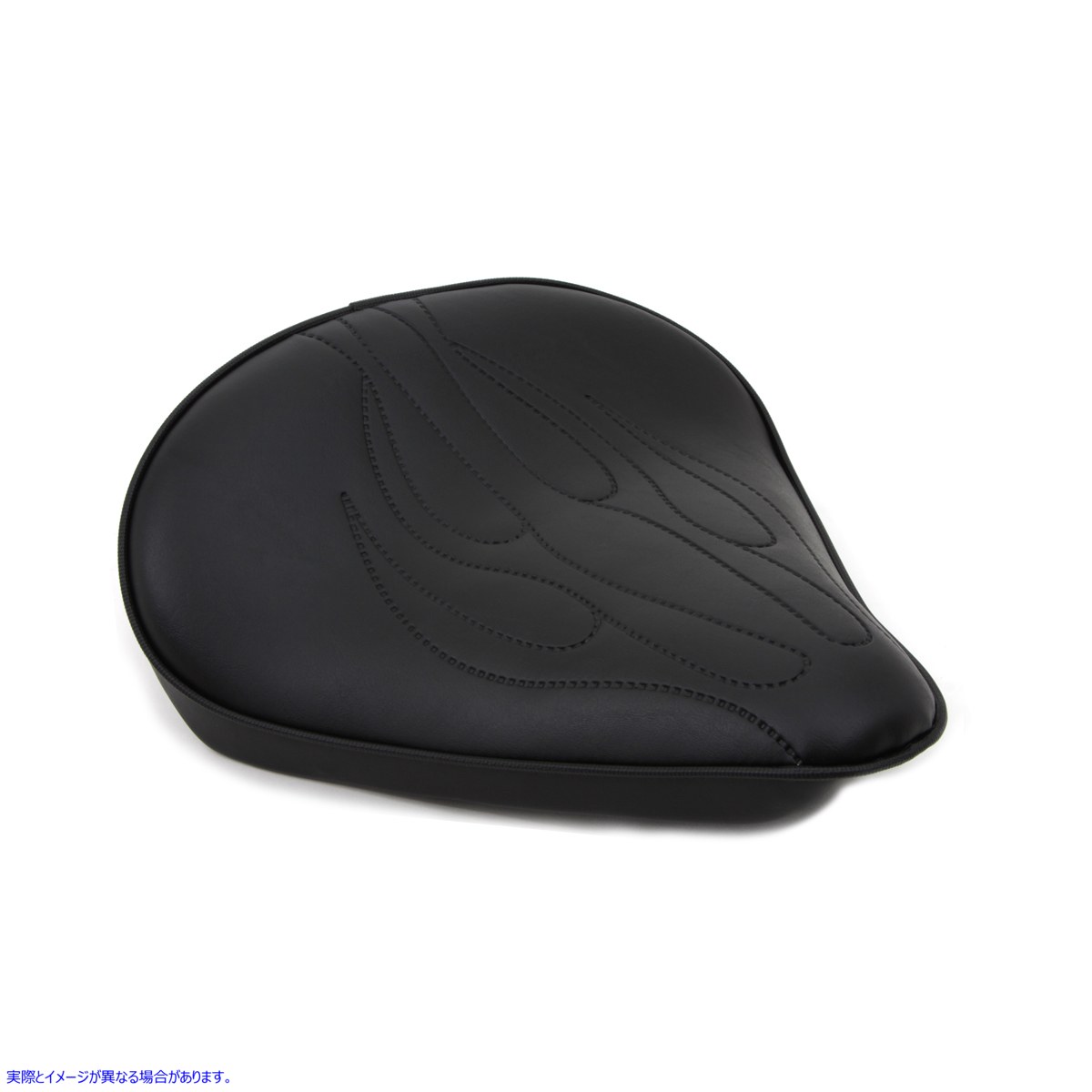 47-0059 ブラック ソロシート フレイムステッチ L 取寄せ Vツイン Black Solo Seat with Flame Stitch Large (検索用／ Corbin G