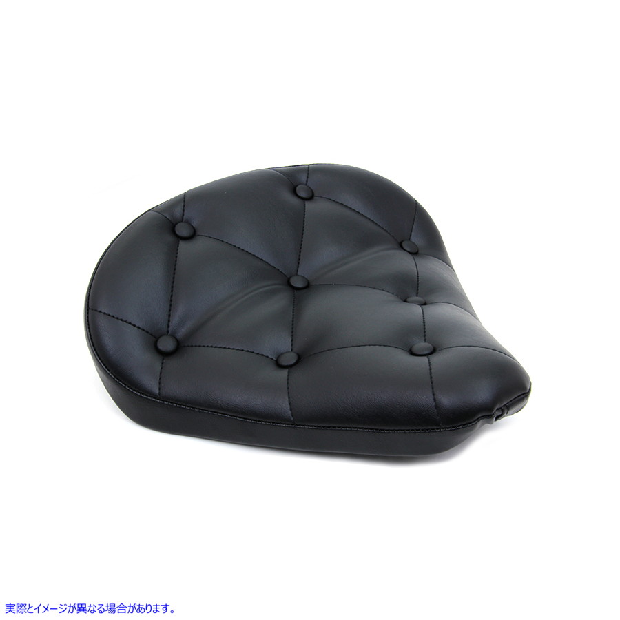 47-0065 ボタン付きブラックビニールソロシート 取寄せ Vツイン Black Vinyl Solo Seat with Buttons (検索用／ Corbin Gentry 7