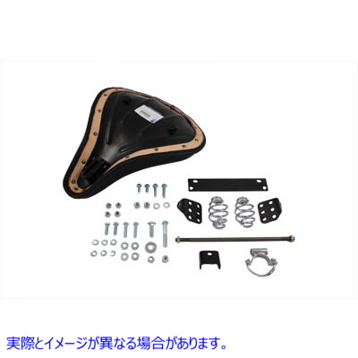 47-0120 ブラックレザーソロシート（マウントキット付き） 取寄せ Vツイン Black Leather Solo Seat With Mount Kit (検索用／ C