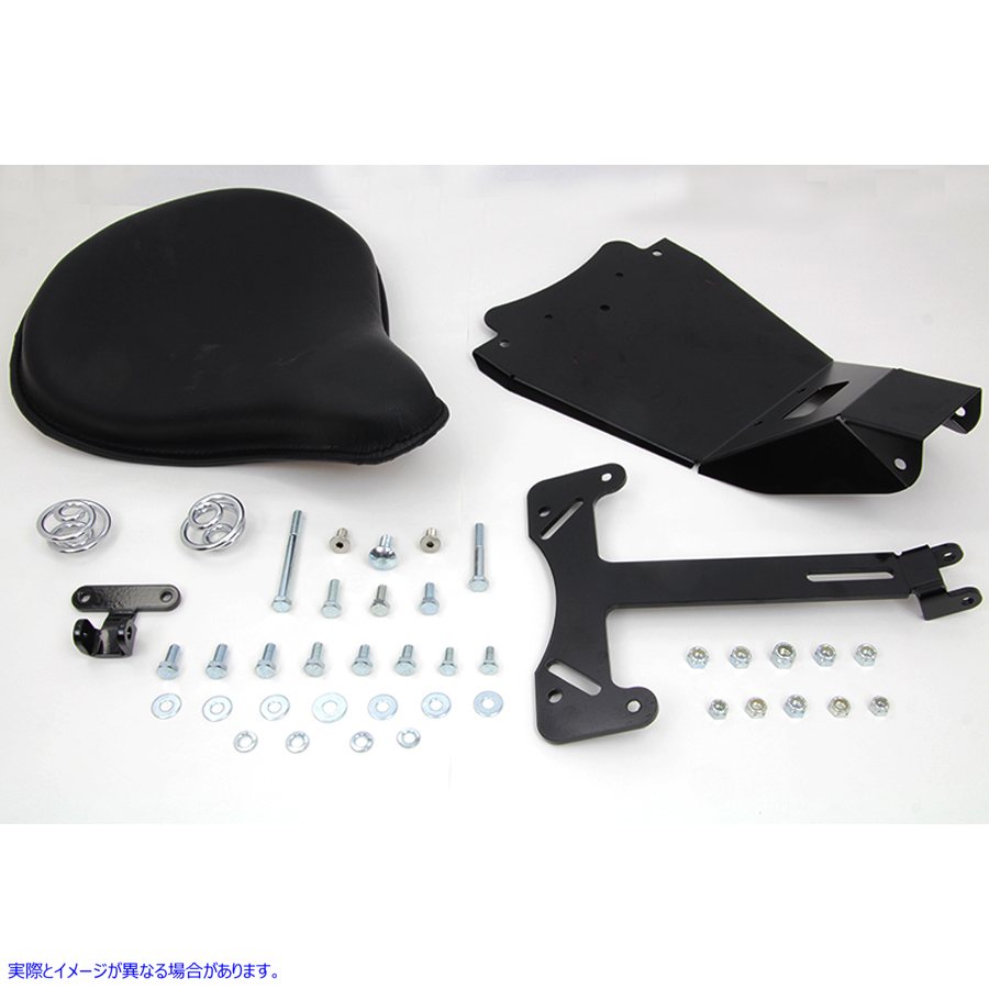47-0147 ブラックレザーソロシートとマウントキット 取寄せ Vツイン Black Leather Solo Seat and Mount Kit (検索用／