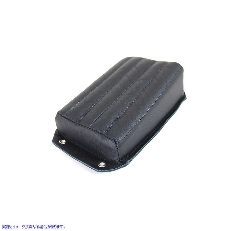 47-0188 Bates ブラック レザー ピリオン パッド 取寄せ Vツイン Bates Black Leather Pillion Pad (検索用／ Corbin Gentry