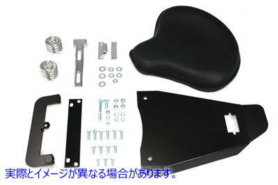 47-0781 ブラックレザーソロシート（マウントキット付き） 取寄せ Vツイン Black Leather Solo Seat With Mount Kit (検索用／ C