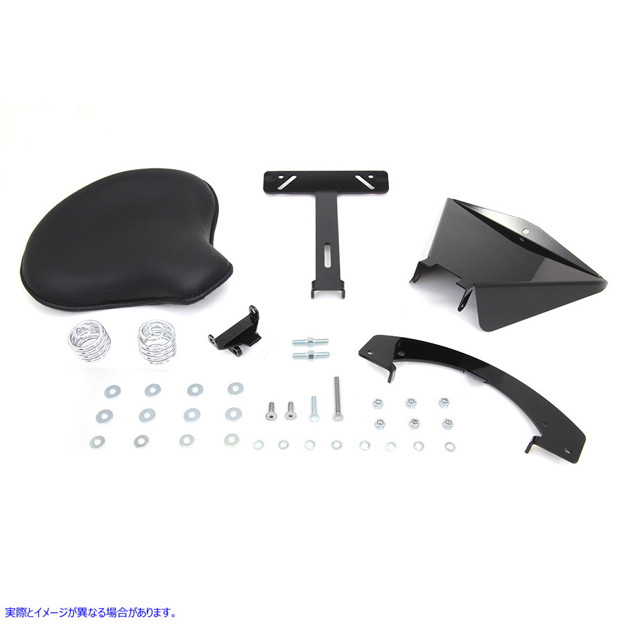 47-0782 ブラックレザーソロシート（マウントキット付き） 取寄せ Vツイン Black Leather Solo Seat With Mount Kit (検索用／ C