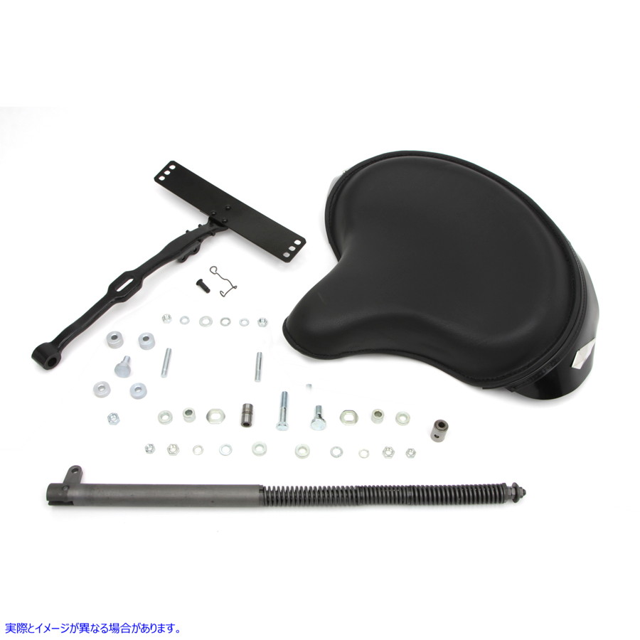 47-0784 ブラックレザーデラックスソロシートキット 取寄せ Vツイン Black Leather Deluxe Solo Seat Kit (検索用／