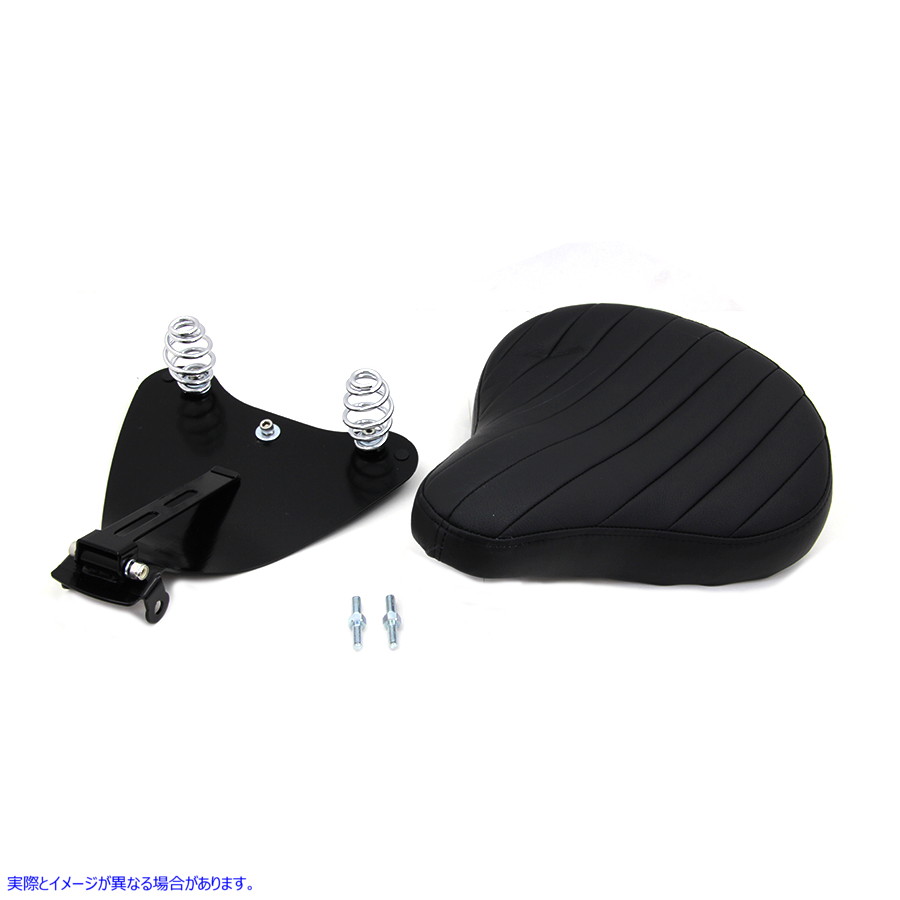 47-0812 ブラックレザーソロシート（マウントキット付き） 取寄せ Vツイン Black Leather Solo Seat with Mount Kit (検索用／ B