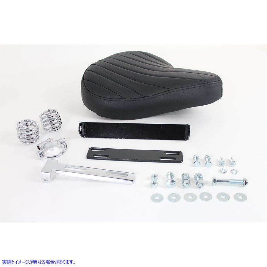 47-0813 ブラックレザーソロシートキット 取寄せ Vツイン Black Leather Solo Seat Kit (検索用／ Bates