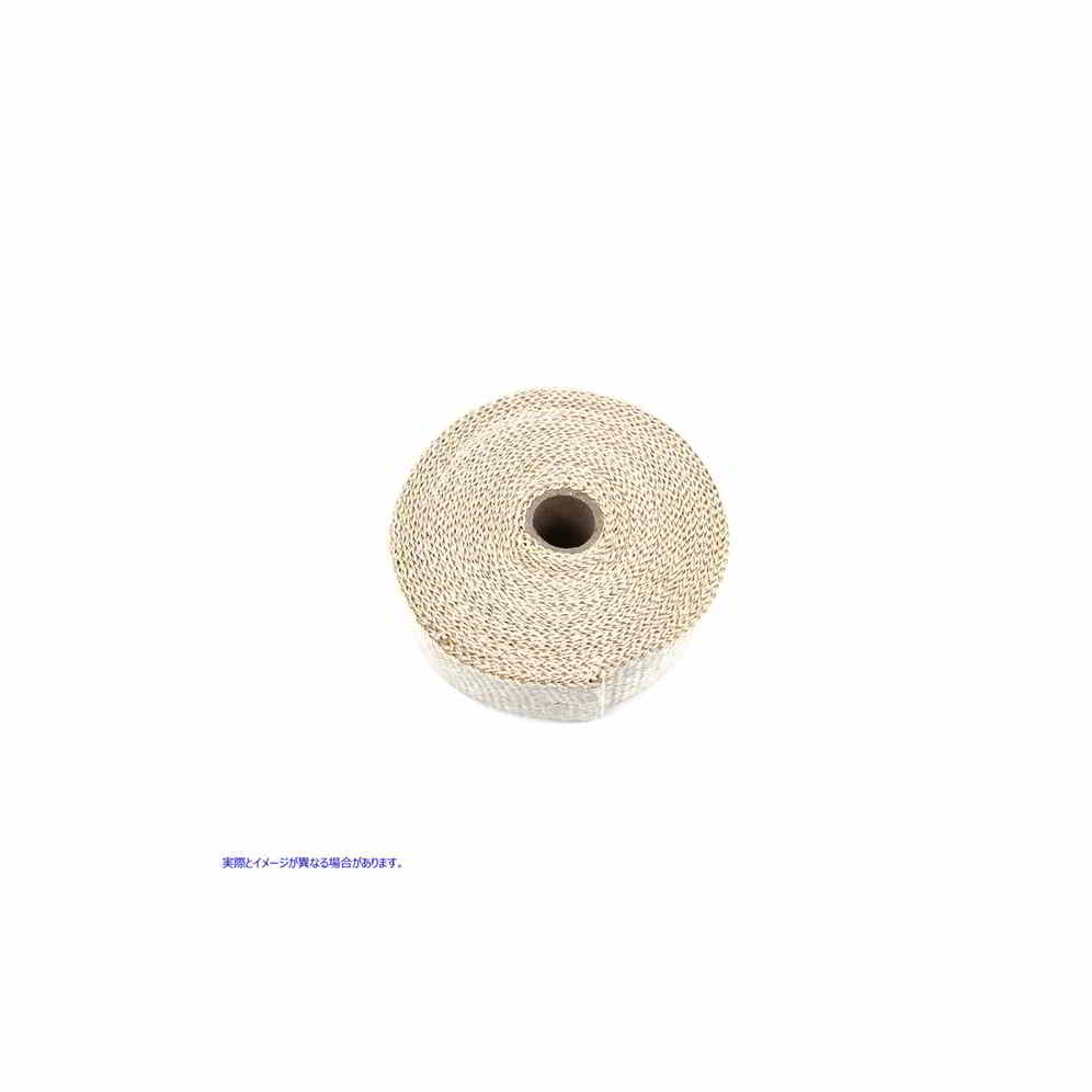48-0137 ライトブラウングラスファイバーエキゾーストラップ 取寄せ Vツイン Light Brown Fiberglass Exhaust Wrap (検索用／