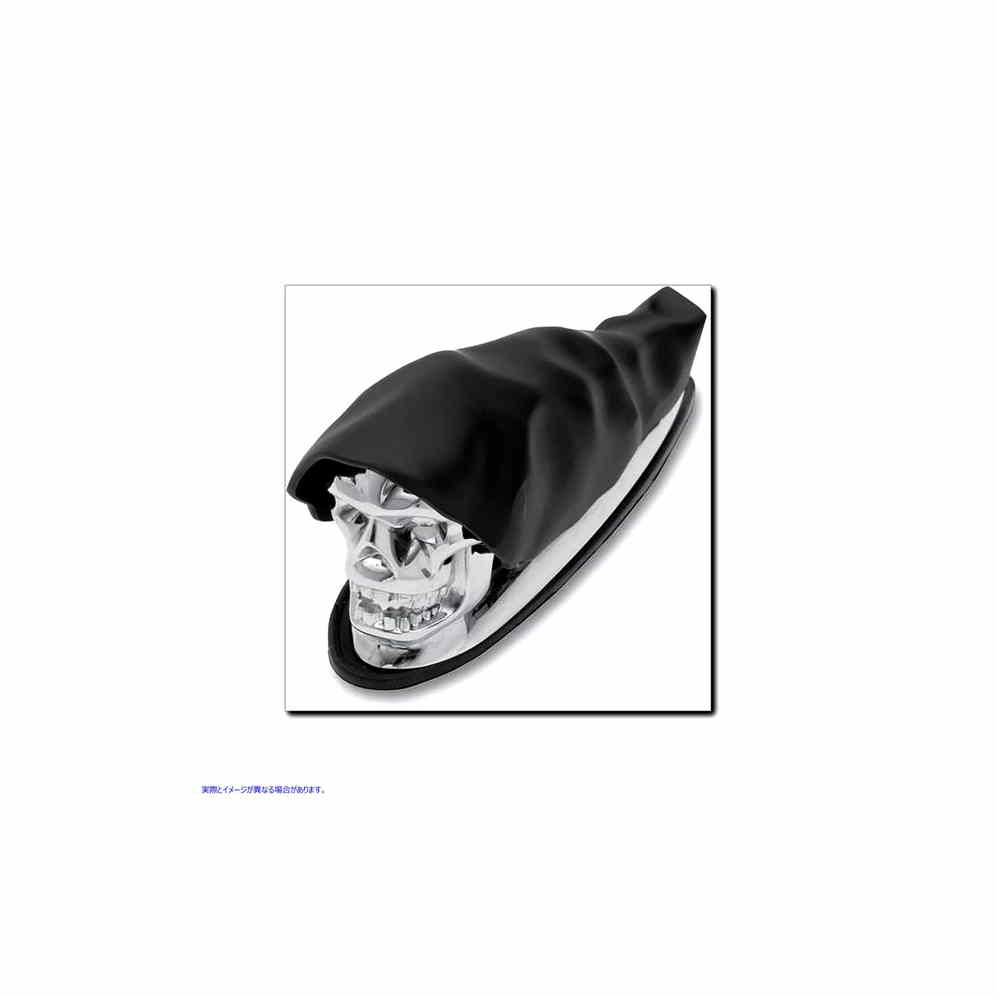 48-0249 クロームスカルフェンダーオーナメント 取寄せ Vツイン Chrome Skull Fender Ornament (検索用／