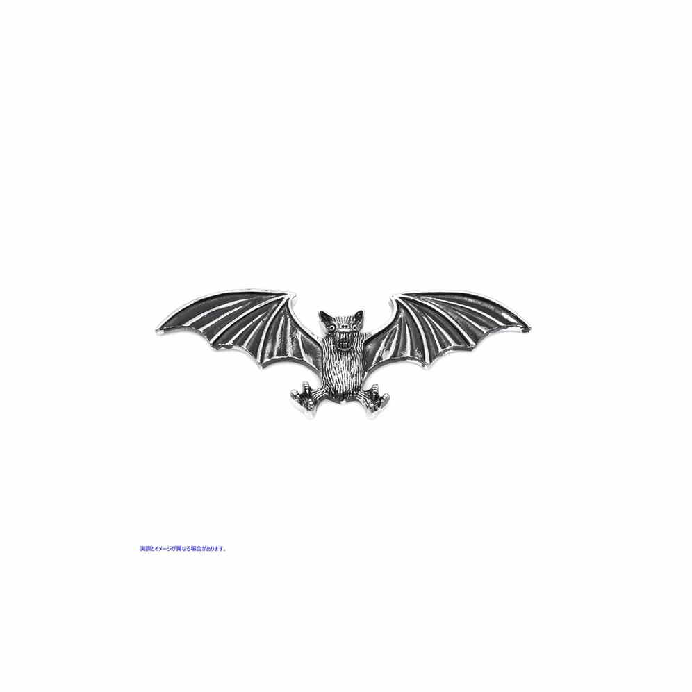 48-0497 ピューターバットウィングエンブレム 取寄せ Vツイン Pewter Bat Wing Emblem (検索用／
