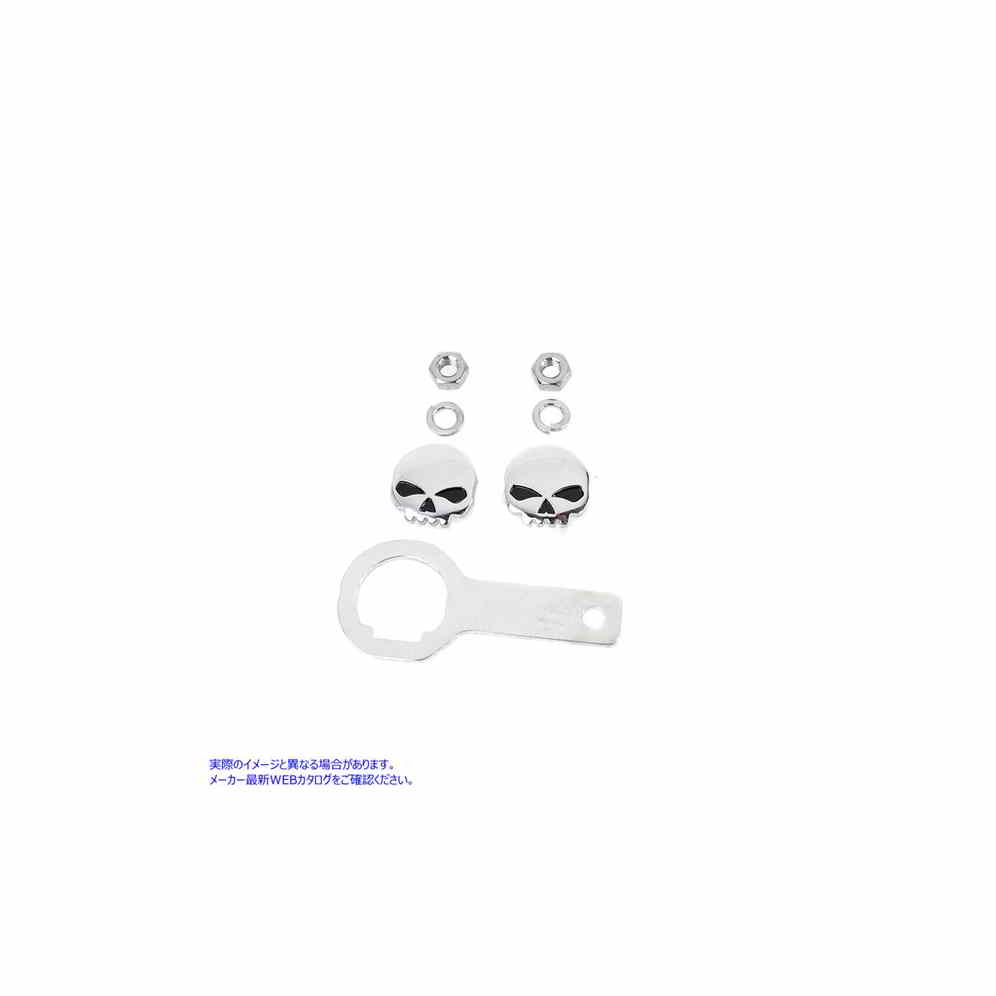 48-0903 スカルナンバープレートボルトキット 取寄せ Vツイン Skull License Plate Bolt Kit (検索用／