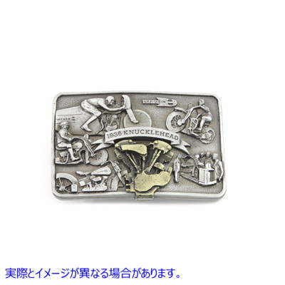 48-1113 ナックルヘッド エンジン ベルト バックル 取寄せ Vツイン Knucklehead Engine Belt Buckle (検索用／