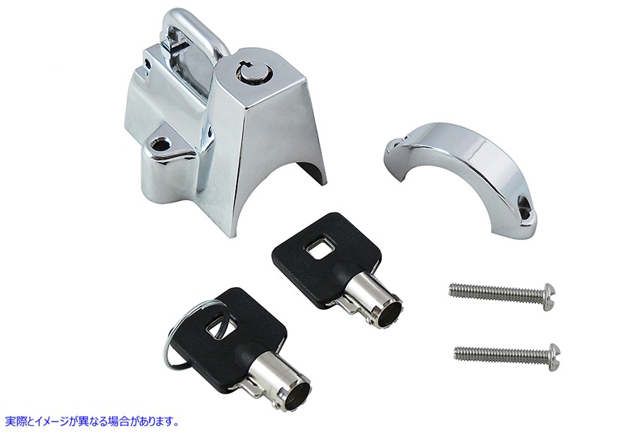 48-1458 パイプキー付きクロームヘルメットロック 取寄せ Vツイン Chrome Helmet Lock with Pipe Key (検索用／