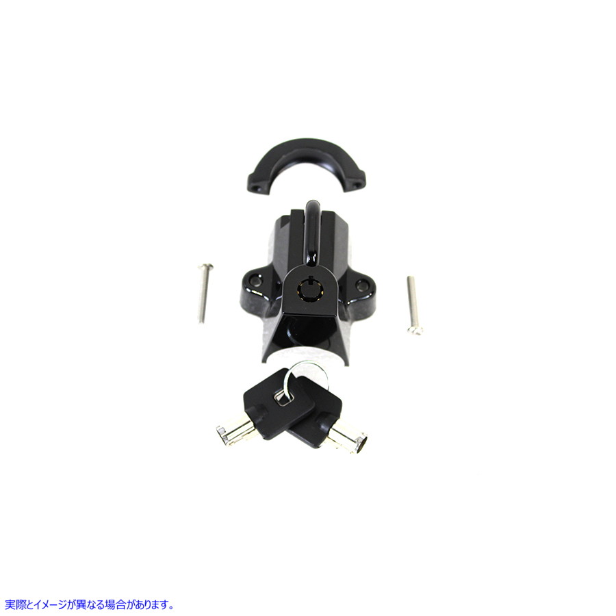 48-1466 パイプキー付きブラックヘルメットロック 取寄せ Vツイン Black Helmet Lock with Pipe Key (検索用／