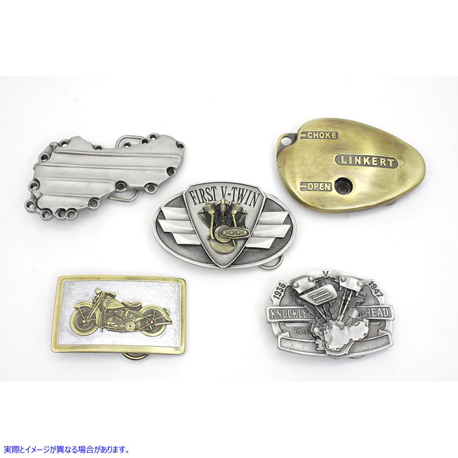 48-1524 モーターサイクルペディアシリーズ ベルトバックルセット 取寄せ Vツイン Motorcyclepedia Series Belt Buckle Set (検