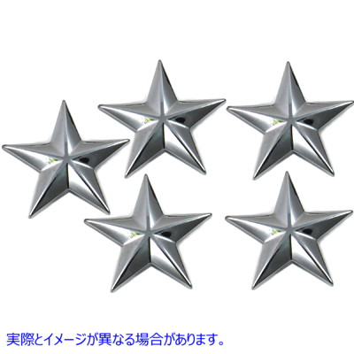 48-1893 クロム装飾スタースタッズ 取寄せ Vツイン Chrome Decorative Star Studs (検索用／