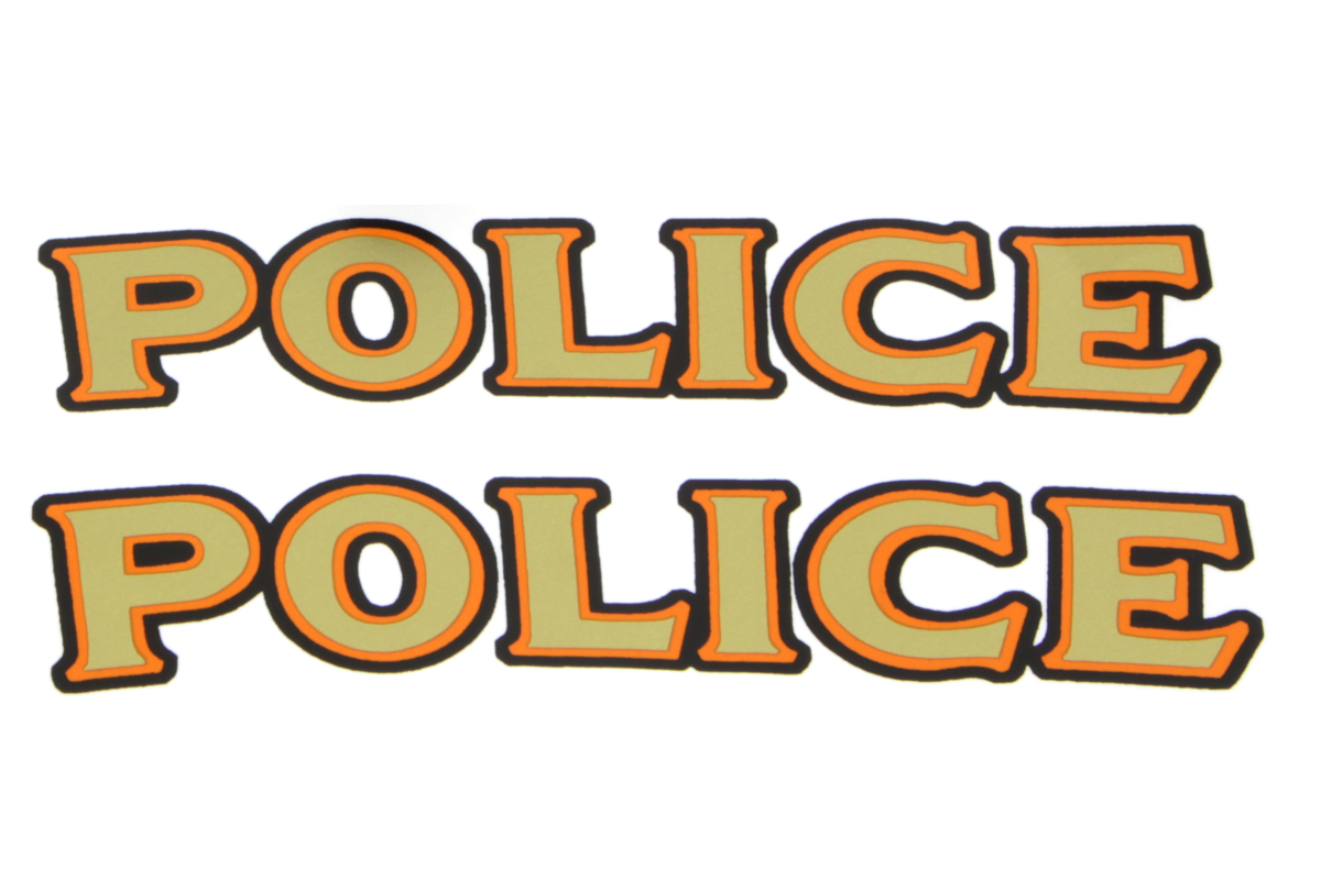 48-1981 フロントフェンダーインチポリスインチデカールセット 取寄せ Vツイン Front Fender inchPolice inch Decal Set (検索用