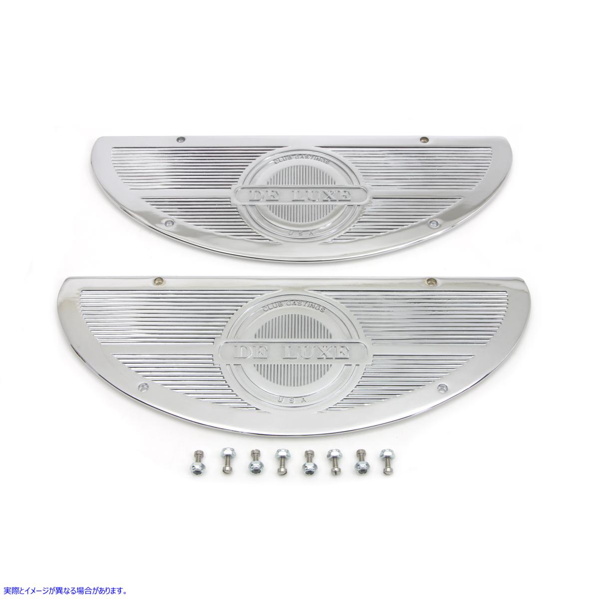49-0436 デラックスフットボードインサートクローム 取寄せ Vツイン Deluxe Footboard Insert Chrome (検索用／