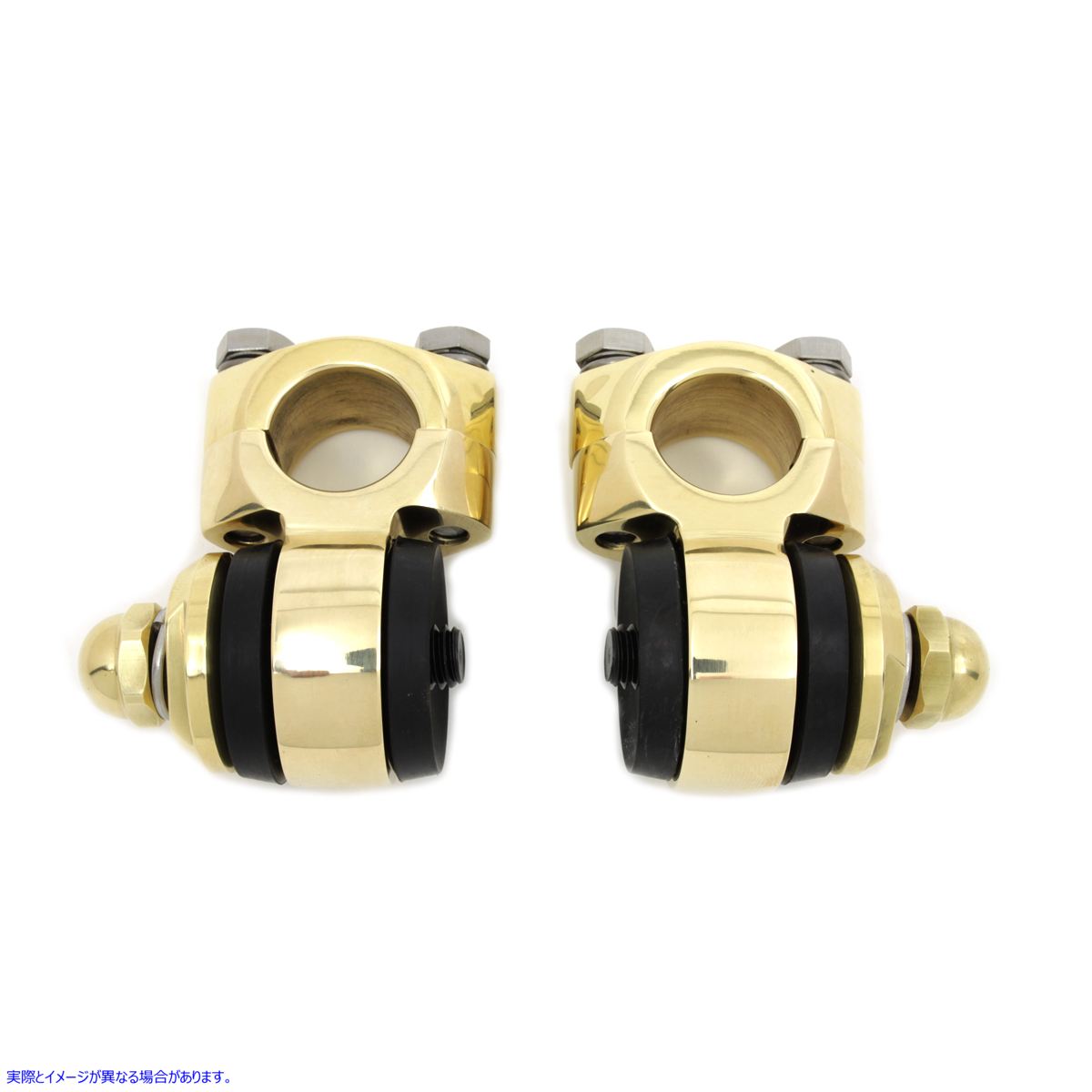 49-0489 ポリッシュブラスフランダーライザートップ 取寄せ Vツイン Polished Brass Flanders Riser Tops (検索用／