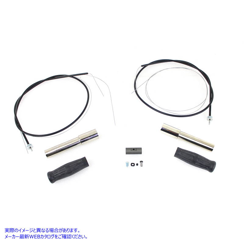 49-0674 スロットルおよびスパークケーブルスパイラルキットニッケルメッキ 取寄せ Vツイン Throttle and Spark Cable Spiral Ki