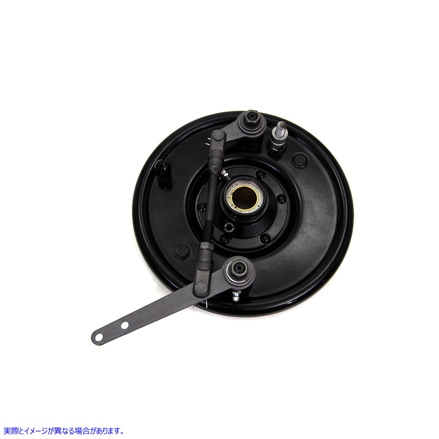49-0853 デュアル カム ブレーキ バッキング プレート アセンブリ ブラック 取寄せ Vツイン Dual Cam Brake Backing Plate Assem