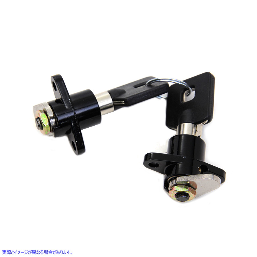 49-1005 ブラックのサドルバッグロックとキーキット 取寄せ Vツイン Black Saddlebag Lock and Key Kit (検索用／53710-93