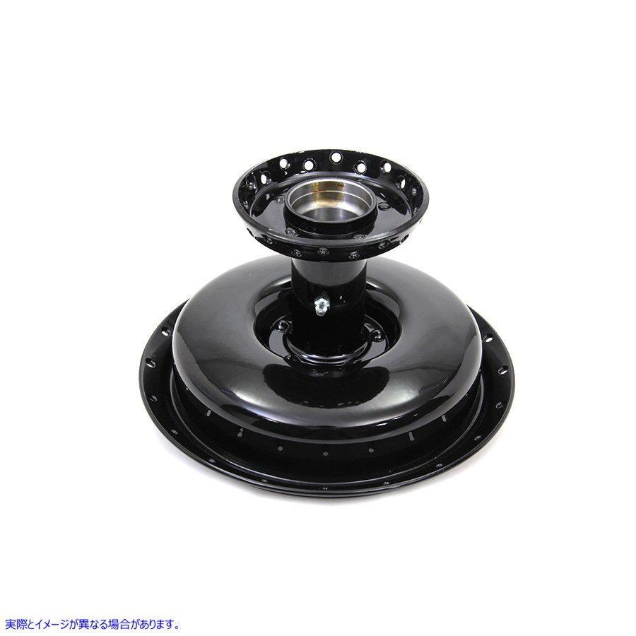 49-1275 前輪ハブとブレーキドラム ブラック 取寄せ Vツイン Front Wheel Hub and Brake Drum Black (検索用／