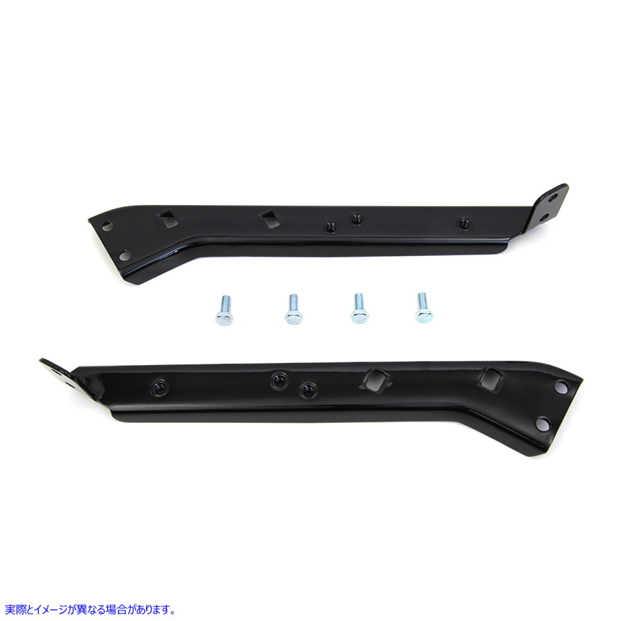 49-1433 ブラック サドルバッグ ガード キット ブラケット 取寄せ Vツイン Black Saddlebag Guard Kit Brackets (検索用／