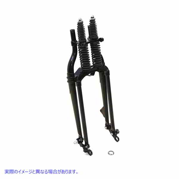 49-2407 ブラック 18 インチ オフセット スプリング フォーク アセンブリ 取寄せ Vツイン Black 18 inch Offset Spring Fork Ass