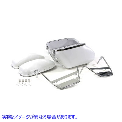 49-2450 レプリカ バブル サドルバッグ キット ホワイト 取寄せ Vツイン Replica Bubble Saddlebag Kit White (検索用／