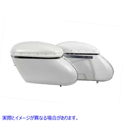49-2498 レプリカ バブル サドルバッグ セット ホワイト 取寄せ Vツイン Replica Bubble Saddlebag Set White (検索用／