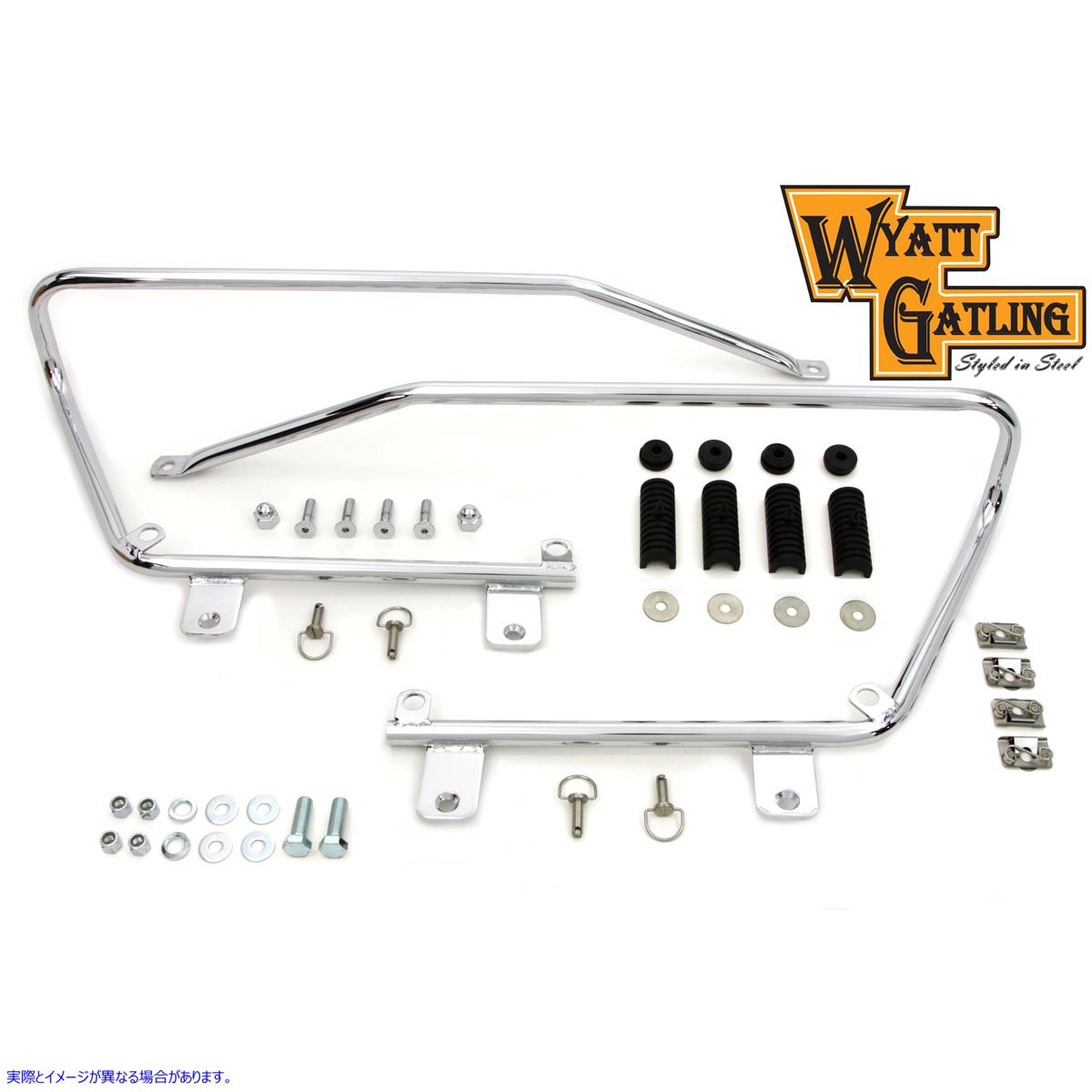 49-2678 ワイアット ガトリング サドルバッグ ブラケット キット クローム 取寄せ Vツイン Wyatt Gatling Saddlebag Bracket Kit