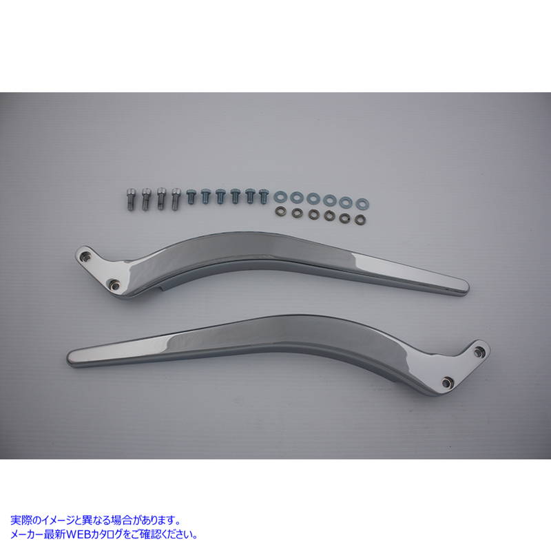 50-0583 カーブドフェンダーストラットセット クローム 取寄せ Vツイン Curved Fender Strut Set Chrome (検索用／