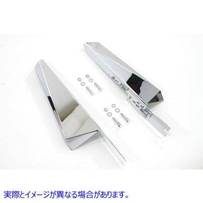 50-1008 クロームフロントガラスディフレクターセット 取寄せ Vツイン Chrome Fork Mount Wind Deflector Set (検索用／58121-85