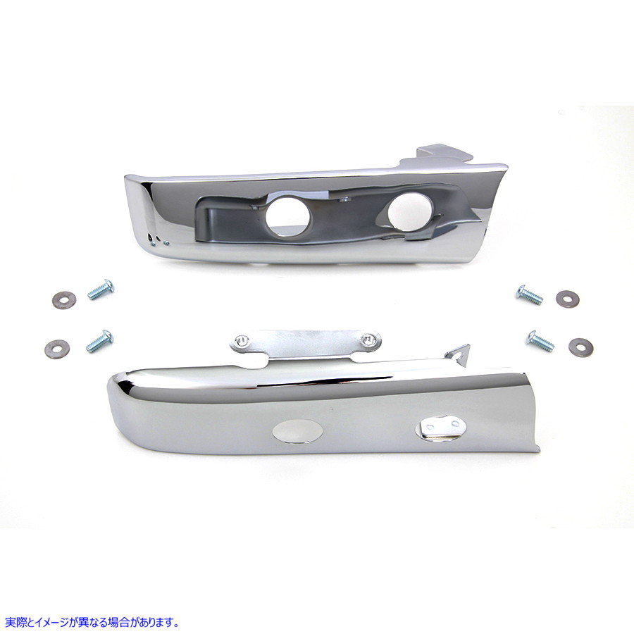 50-1197 クロームスロット付きサドルバッグフィラーストリップキット 取寄せ Vツイン Chrome Slotted Saddlebag Filler Strip Ki