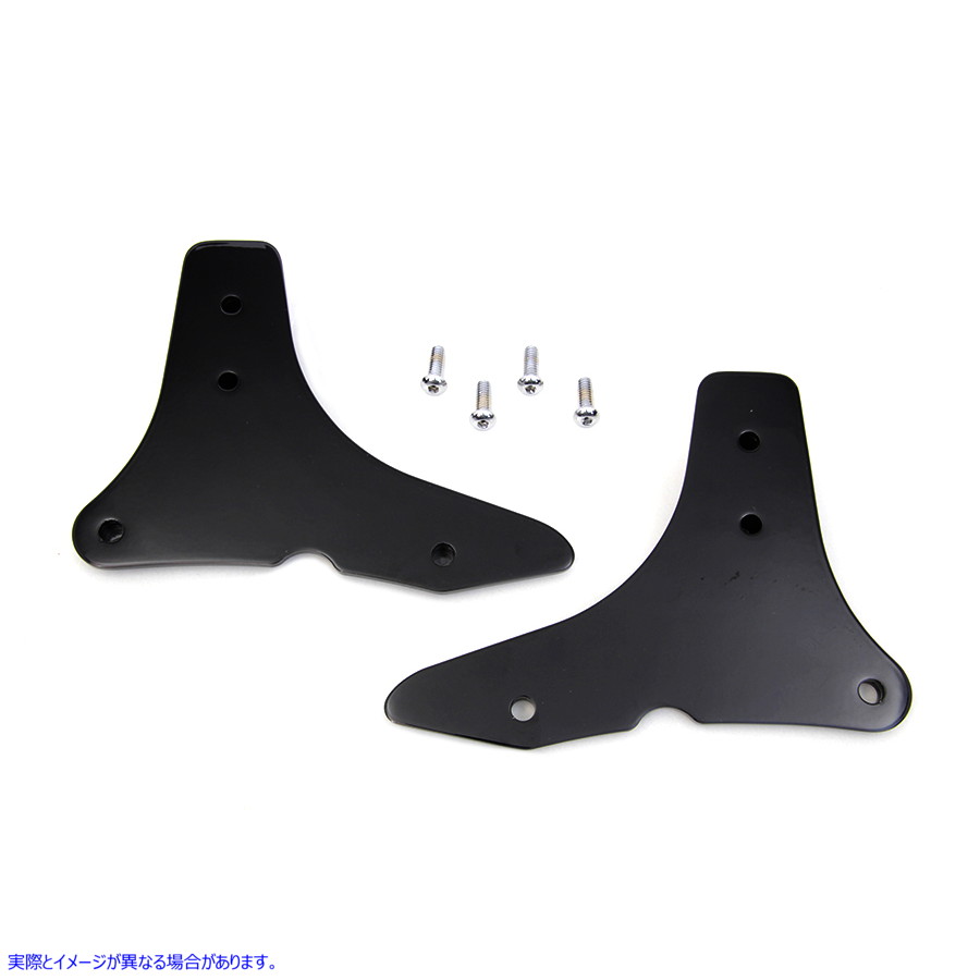 50-1561 シーシーバー サイドプレートセット ブラック 取寄せ Vツイン Sissy Bar Side Plate Set Black (検索用／